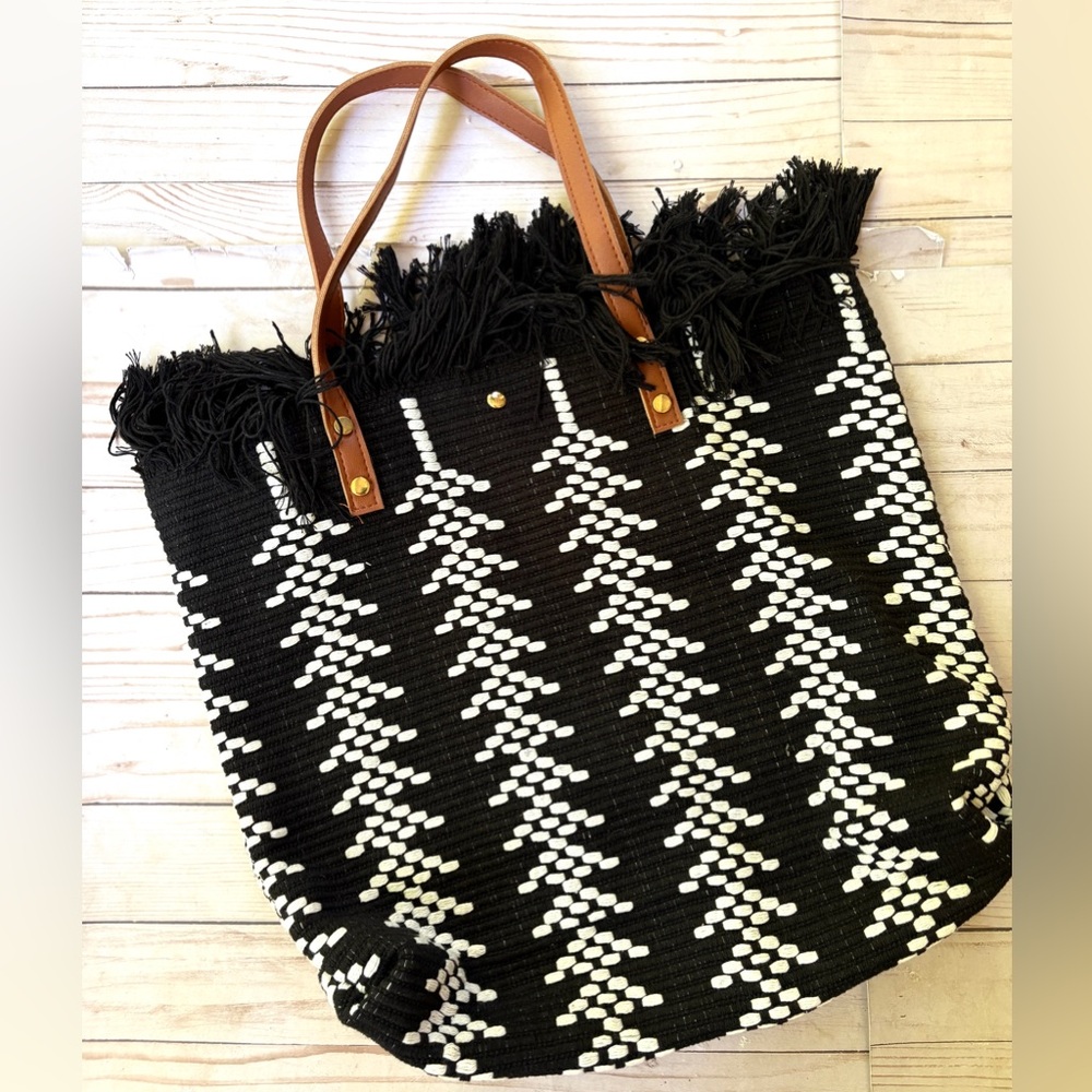 Aqua cloth tote bag